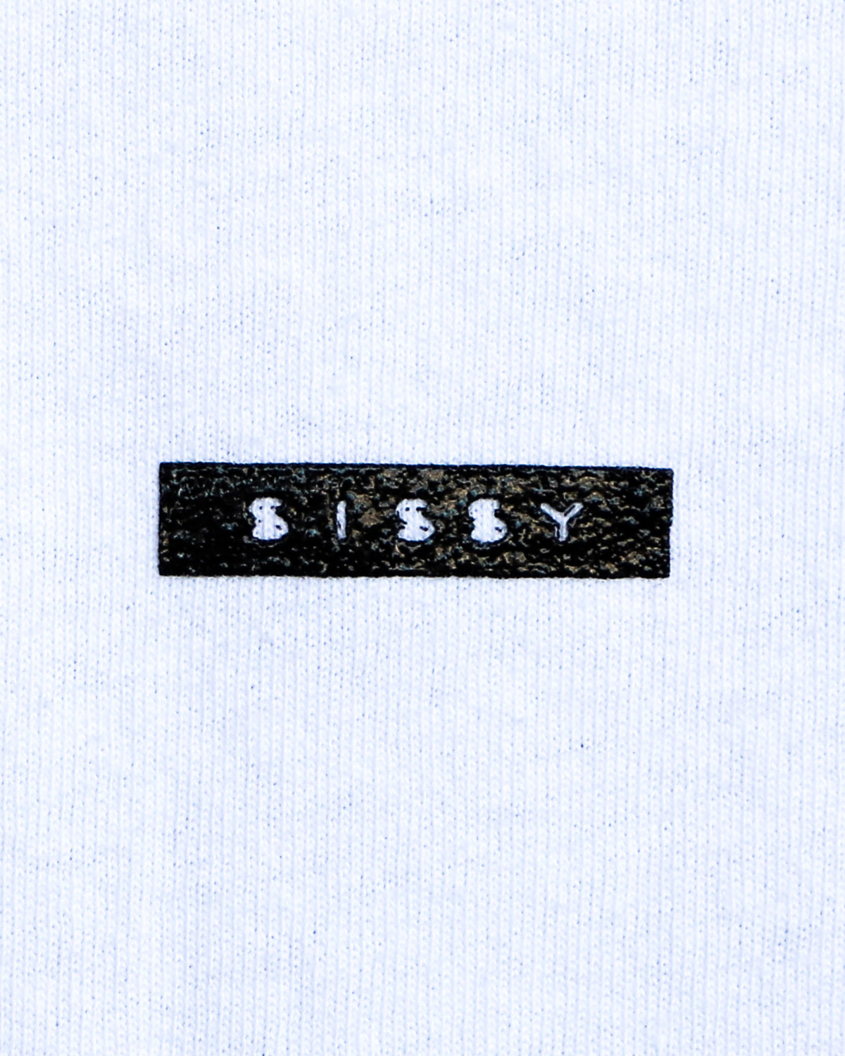 close up of Sissy label t-shirt 